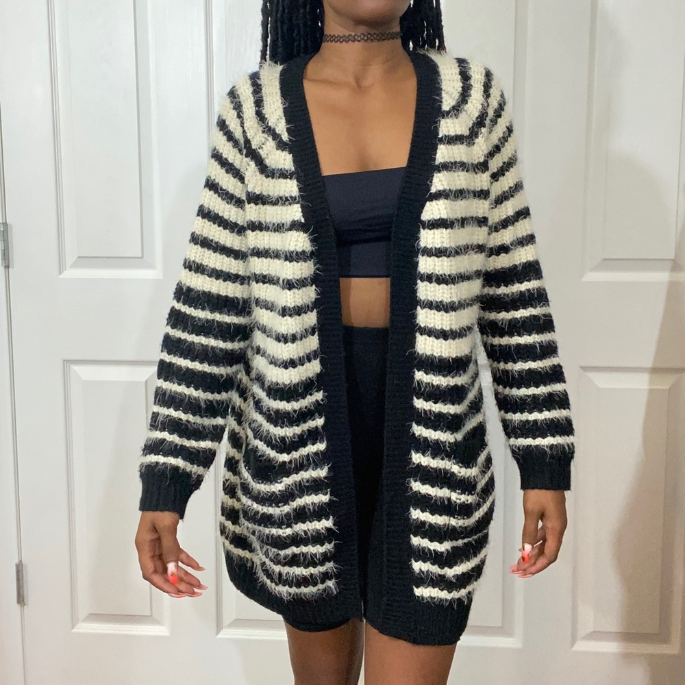 Cream & Black Cardigan
